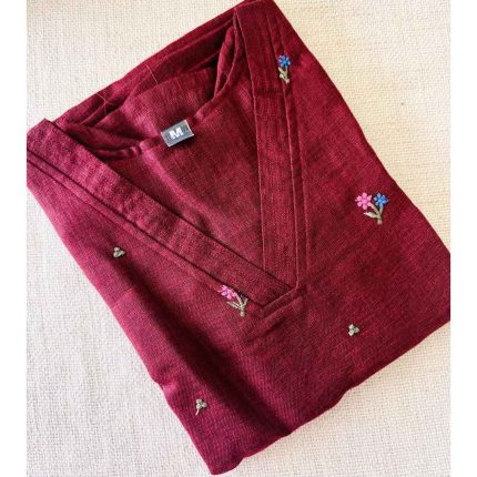 Semi Linen Embroidered Kurtis