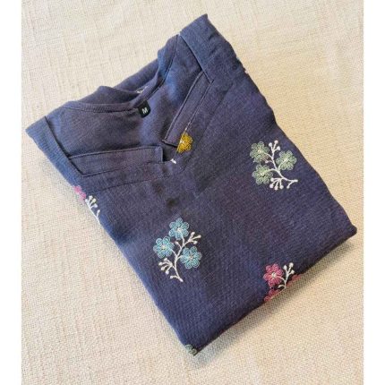 Semi Linen Embroidered Kurtis